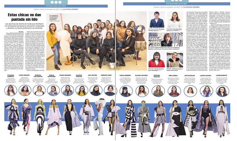 Los alumnos de Diseño de Moda de ESNE Asturias en la Prensa Los alumnos de Diseño de Moda de ESNE Asturias en la Prensa